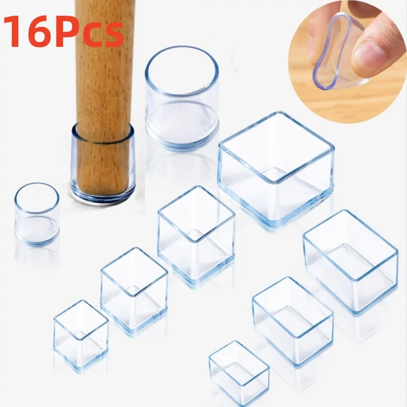 8/16Pcs Chair Leg Caps Rubber Feet Protector Pads Furniture Table Covers Socks Plugs Cover Furniture Leveling Feet Home Decor