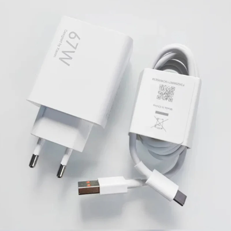 Xiaomi 67W Turbo Fast Charger EU Plug 6A Type C Cable For Mi 11 Pro Mix Fold 3 4 Poco X3 GT X4 Pro 5G Redmi Note 11 12 Pro+ K60S