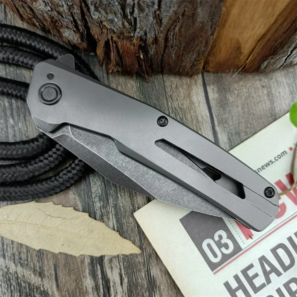 KS 1404 Assisted Flip Pocket Knife Black D2 Sharp Blade 420 Steel Non-slip Handle Fruit Knife Outdoor Hiking Jungle Utility Tool