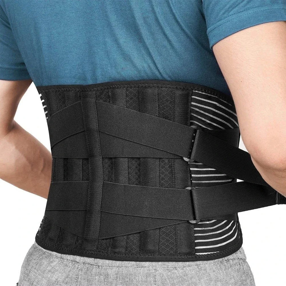 

Adjustable Breathable Waist Braces Anti-skid 6 Stays Brace Support Belt 16-hole Mesh Double Pull Lumbar Support Belt