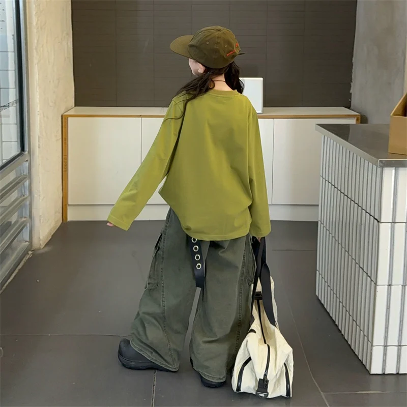 2025 خريف جديد زهرة واسعة الساق وزرة جيب كبير تصميم بنطلون زهرة قابلة للإزالة #4