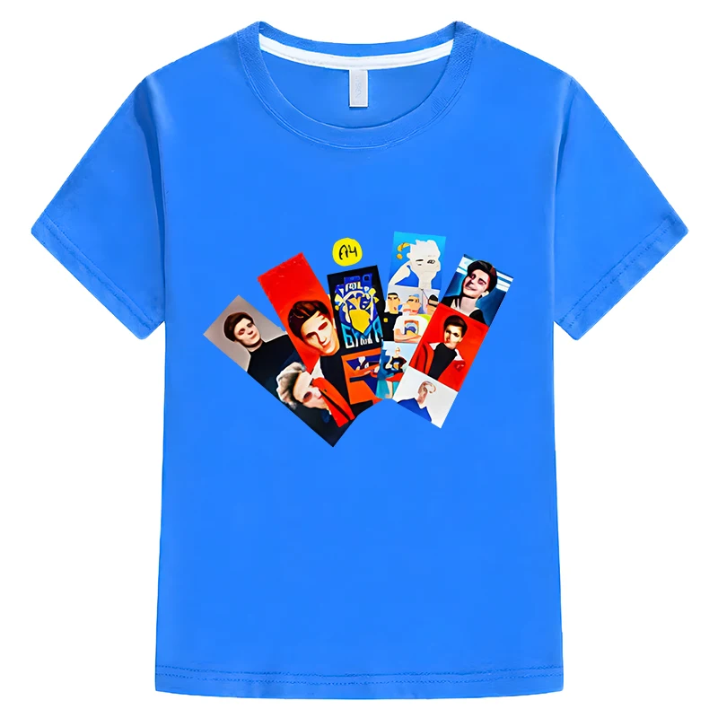 Влад a4 Бумага Boy Girl Short Sleeves T-Shirts а4 мерч Children T-shirt Summer 100%Cotton Casual y2k Childrens clothing