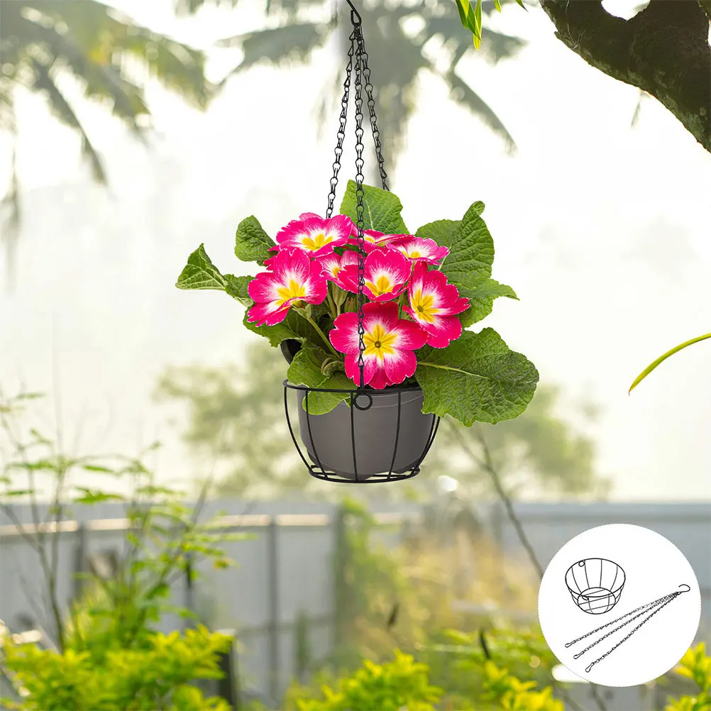 

2 Pcs Iron Hanging Basket Wire Baskets for Plants Metal Flower Pot Stand Garden Pots Planter Flowerpot