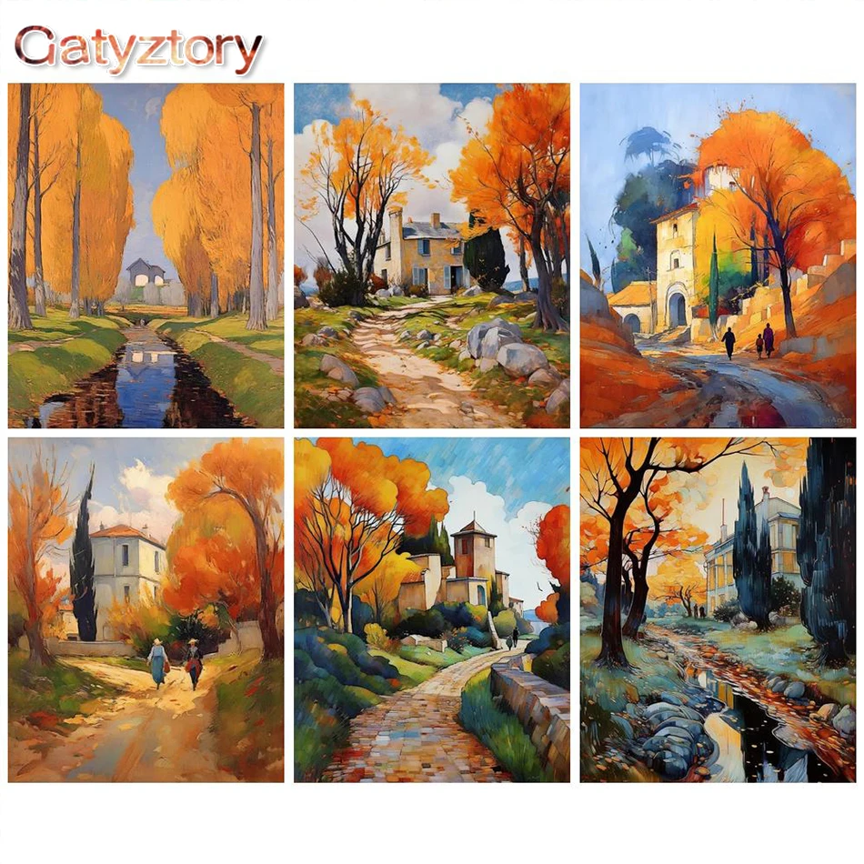 

GATYZTORY Painting By Numbers Scenery Paint DIY On Canvas Picture Adults Hand Painted Oil Painting Art Landscape Home Decoration