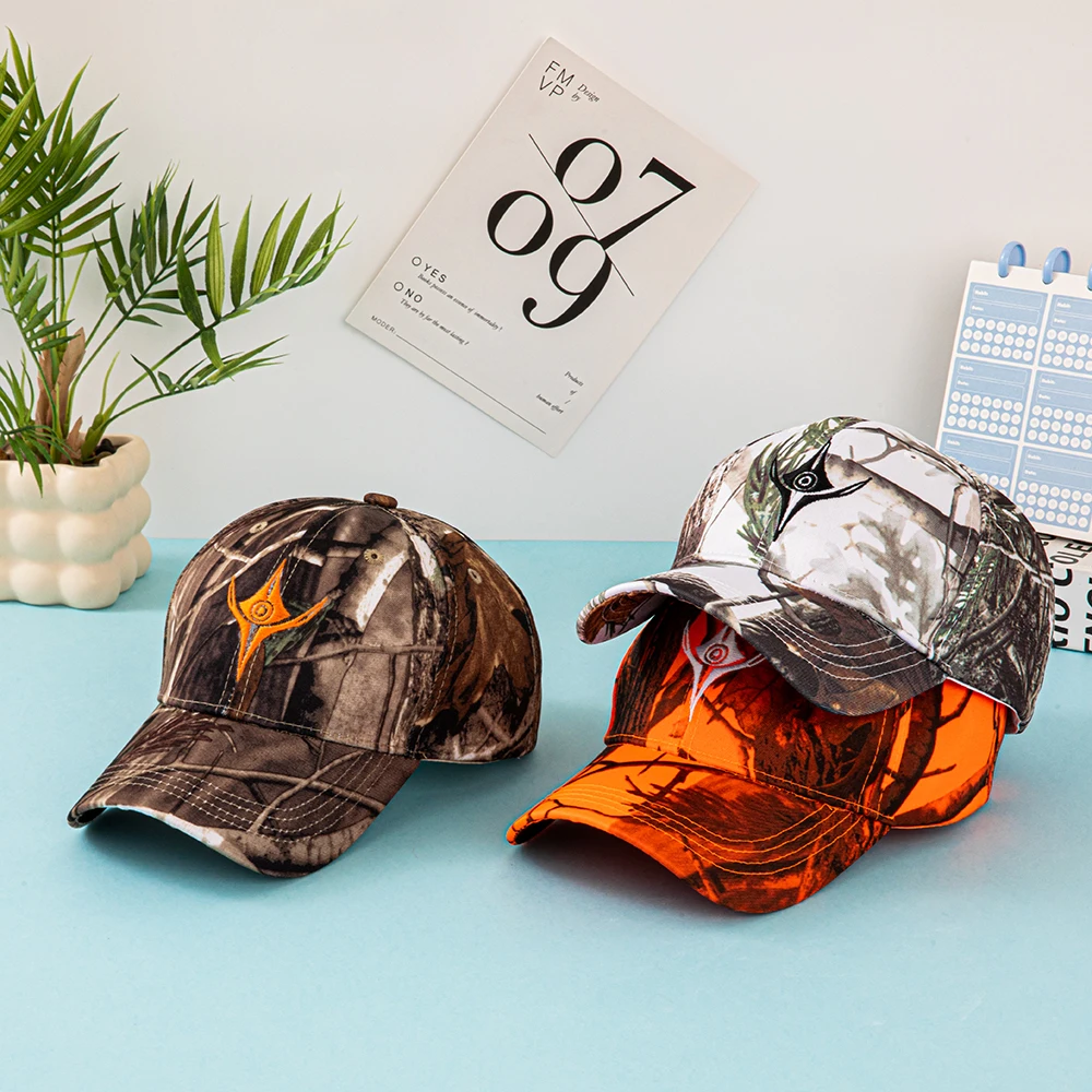 Europäische und amerikanische Sommer-Outdoor-Baseballkappen, mit Blättern bedruckte Dschungel-Tarnkappen, Herren- und Damen-Tarnkappen. – Detail 14