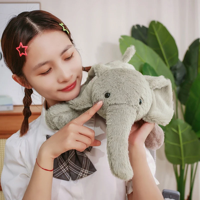 

Cute Elephant Plush Seat Multi-Use Decor Pillow Anti-Slip Design Machine Washable Ideal Gift for Friends Home Office