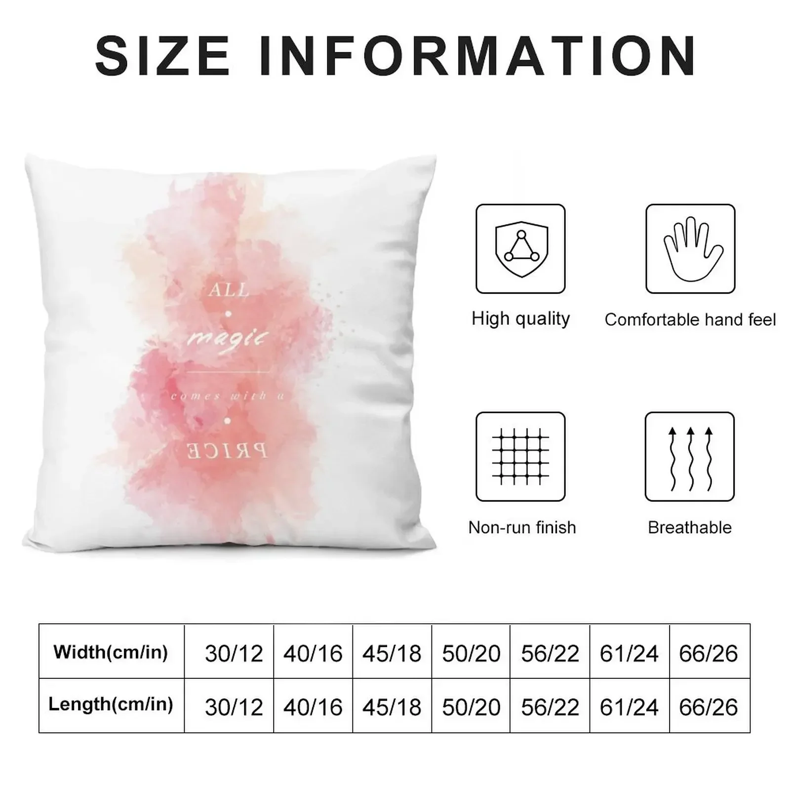 A L L - M A G I C - C O M E S - W I T H A P R I C E Throw Pillow Luxury Pillow Case christmas pillow case Case