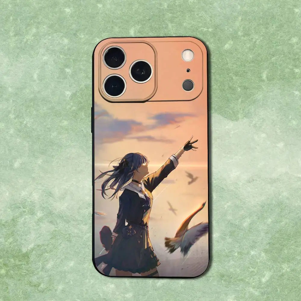 Funda de teléfono Singer H-Hoshimachi S-Suisei para iPhone 14,13,17,12,11,16,15,Plus,Pro Max,XS,X,XR,SE,Mini, funda negra de silicona suave