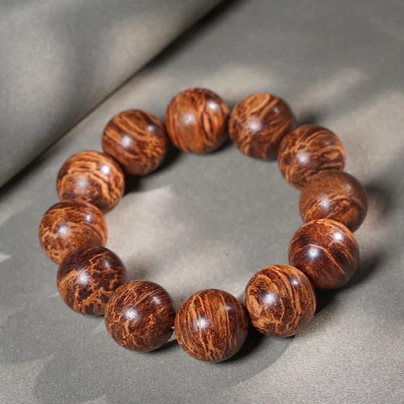 

Мьянма маленький лист Dalbergia Odorifera Золотая доспеха нежная текстура изысканное мастерство унисекс Венвань молитвенный браслет из бисера