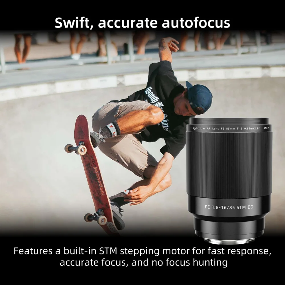 

Lightdow 85mm F1.8 Full Frame Automatic Autofocus Human Image Lens with Large Aperture Fixed Focus Lens for Sony E (NEX) Mount