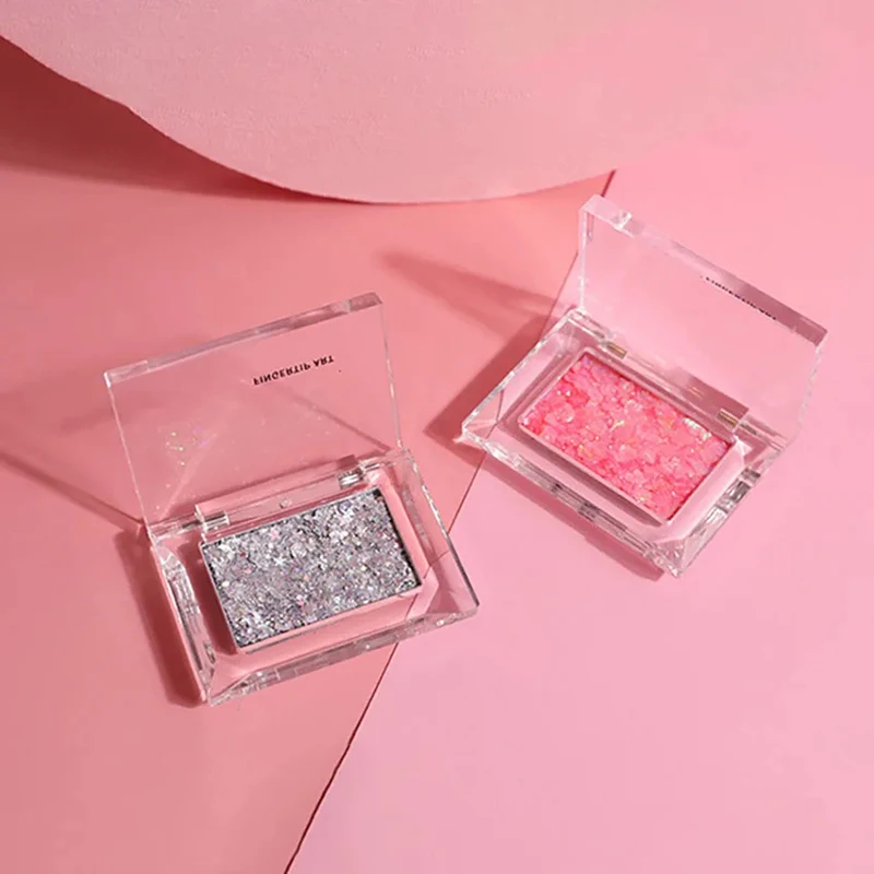 Disco de sombra de ojos portátil de un solo Color, paleta de sombras de ojos de brillo de moda, coloridas y brillantes, herramientas de maquillaje de belleza