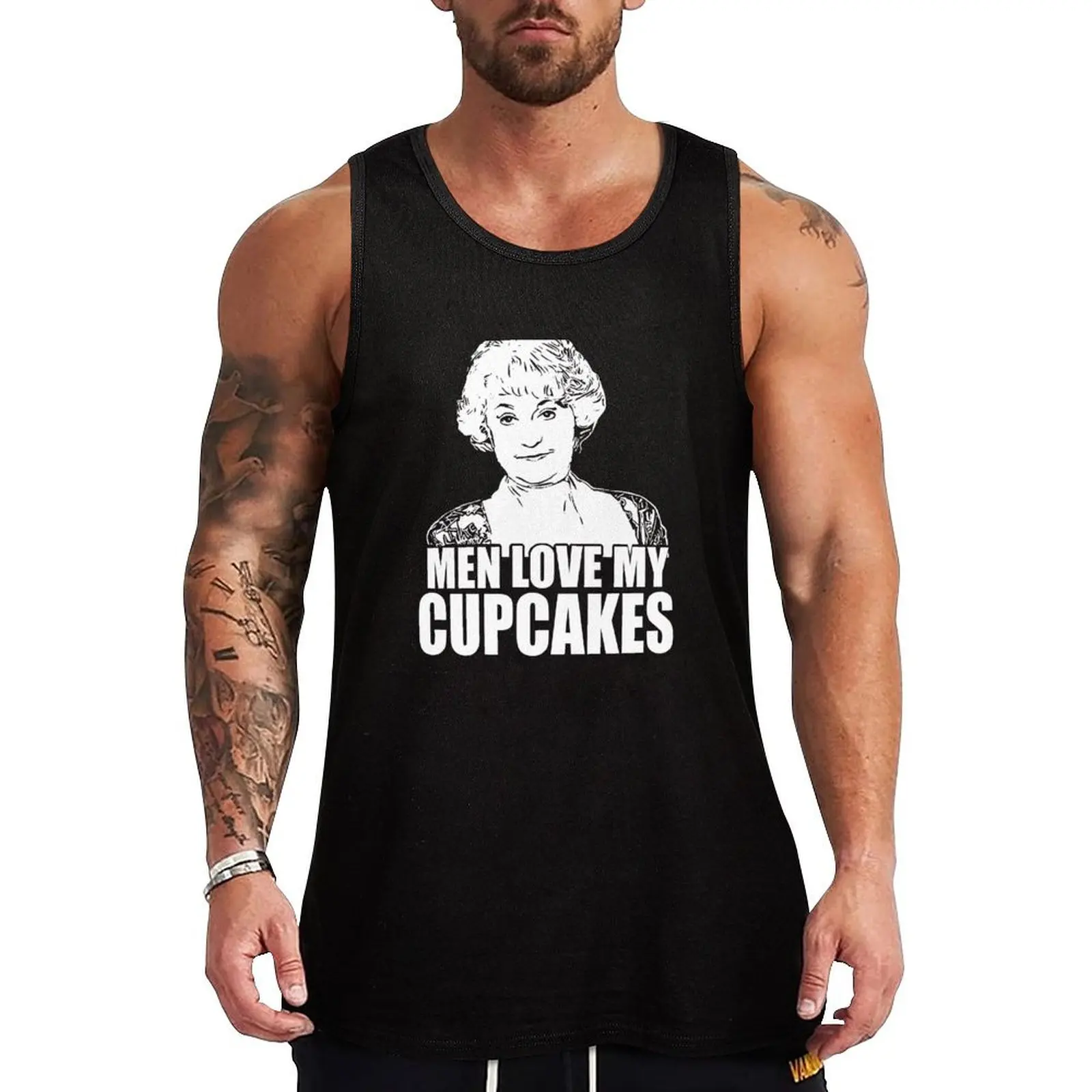 Men Love My Cupcakes Dark Chocolate t Shirt Tank Top Performance Stretch Tank Top Athletic Workout Wear
