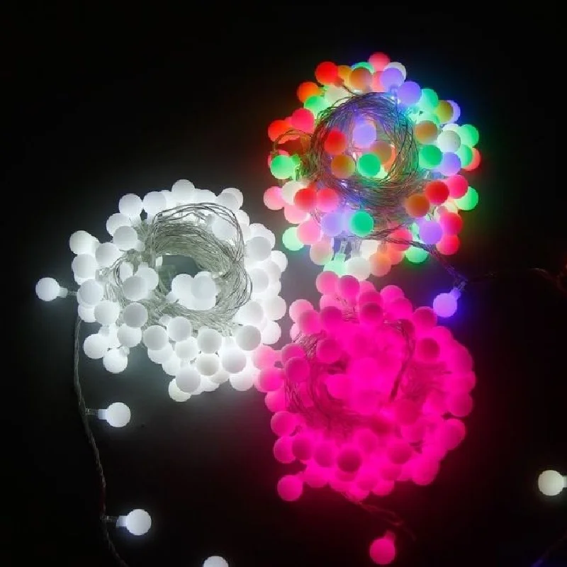 

String Lights AC220V 100 Ball 10M 100 LED With Holiday Decoration Lamp Festival Christmas Outdoor Lighting