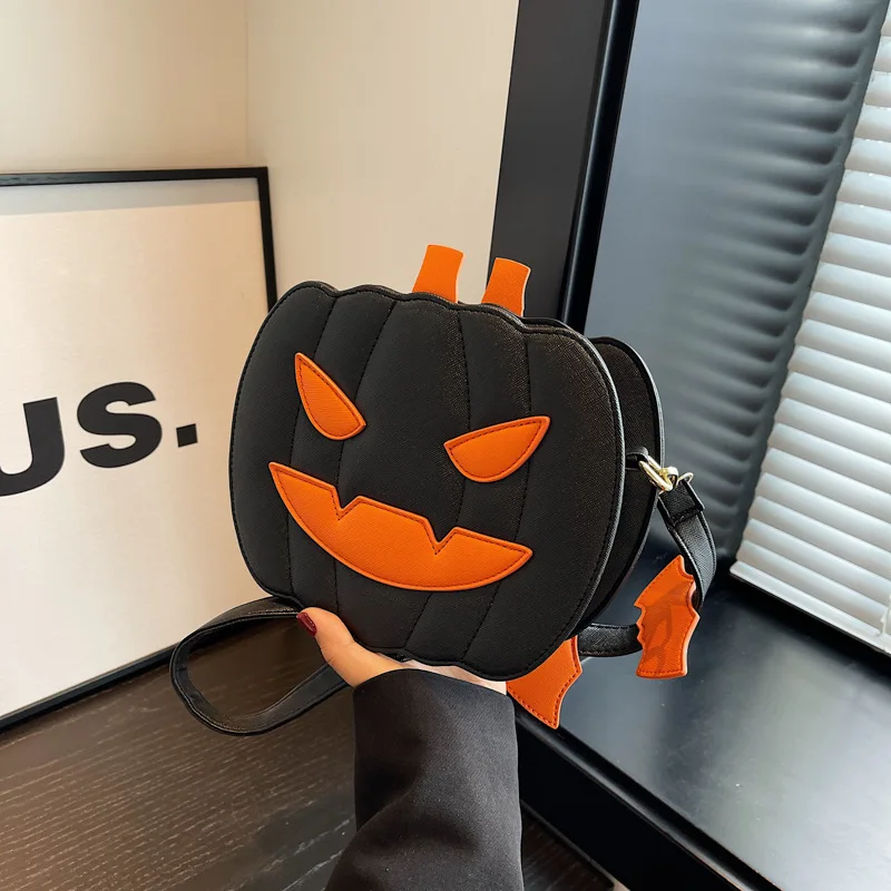 Pumpkin Crossbody Bag For Women Pumpkin Shoulder Bag Girl Halloween Bag Pu Leather Demon Messenger Bag Halloween Shopper Bag 1