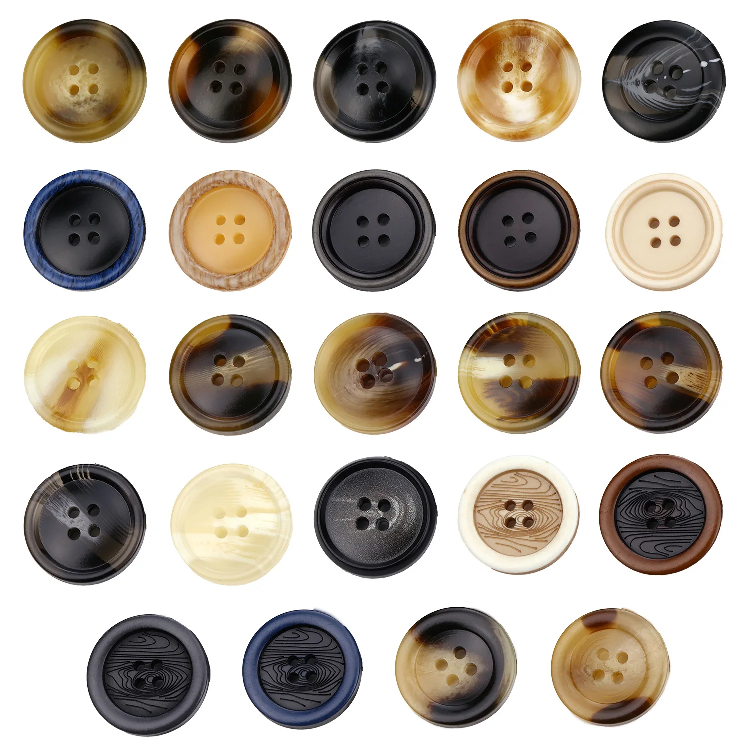 Marble Texture Resin Buttons for Suit, Blazer Jacket, Sport Coat, Craft Fabric, 1Set 15 Pcs