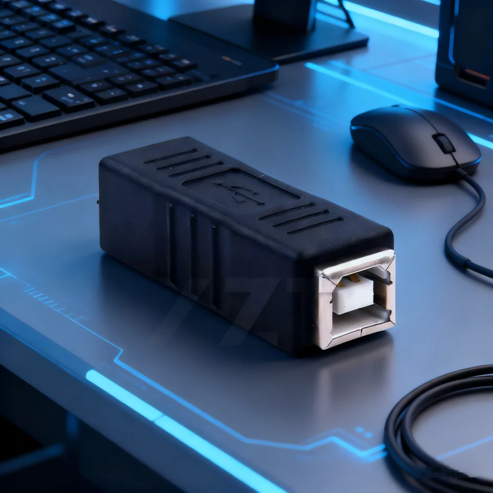 USB BF to BF Adapter B Female Head to B Female Head Scanner Printer Data Cable Extension Interface Square Port Converter