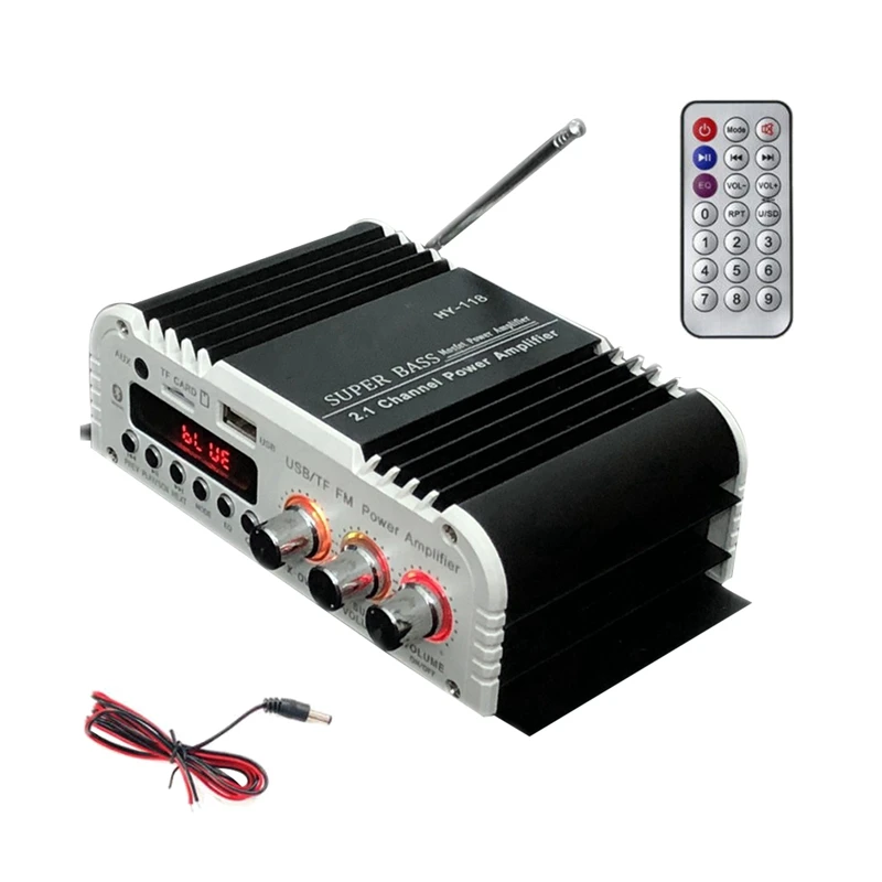 

HY-118 Bluetooth 2.1+1 4 Channel Output Subwoofer TF/USB/FM Audio Power Amplifier Stereo Amplificador Super Bass