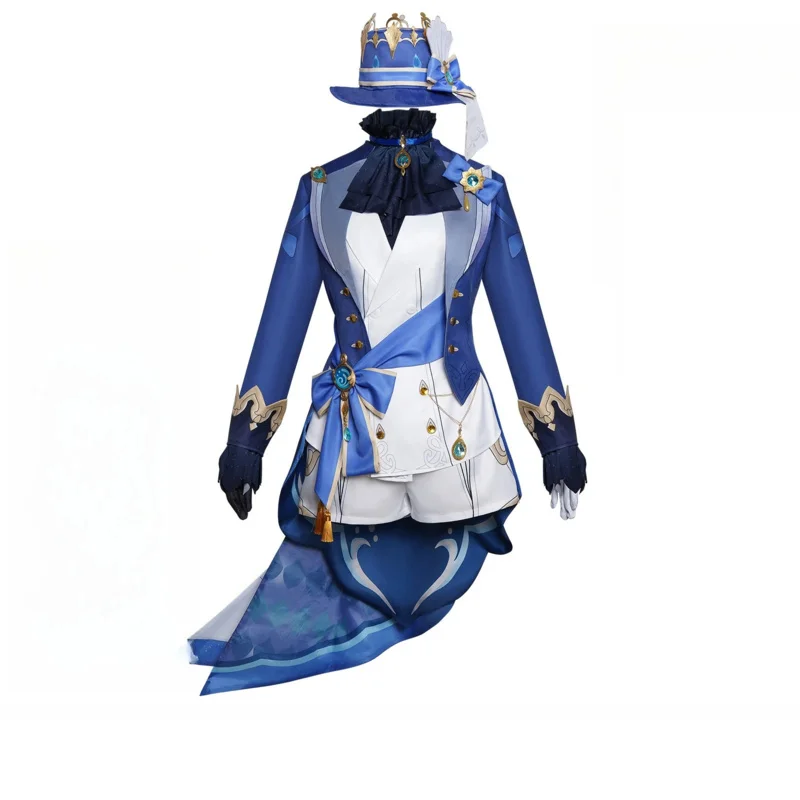 

Furina de Fontaine Косплей Focalors Костюм Одежда Парик Я Ми красивый костюм Платье Шляпа Женский наряд комиксов на Хэллоуин; 5'b,8.v;