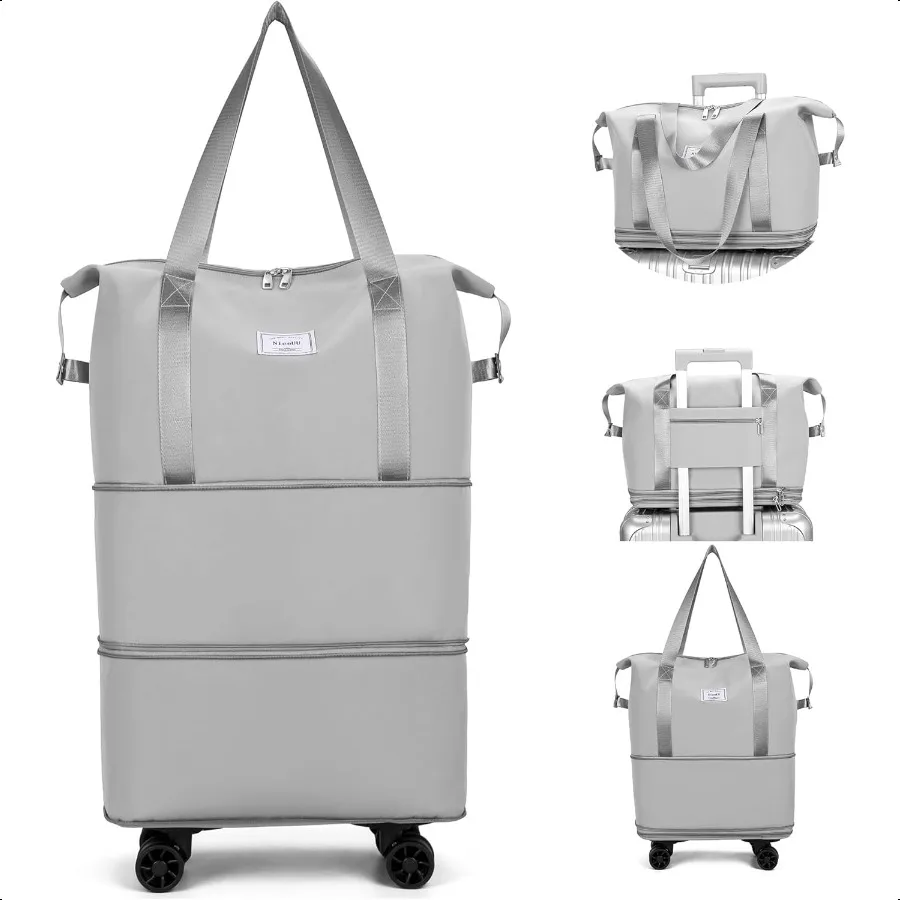 

Travel Rolling Duffel Bag with Removable Wheels CarryOn Lage