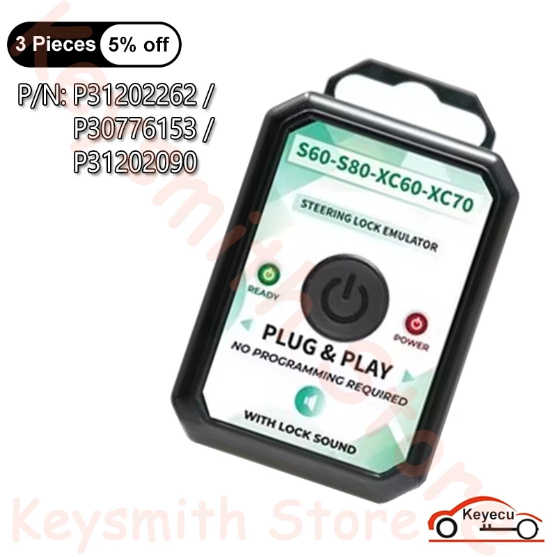 KEYECU for Volvo S60 S80 XC60 XC70 ESL ELV SCL Steering Lock Emulator Simulator With Lock Sound P31202262 P30776153 P31202090