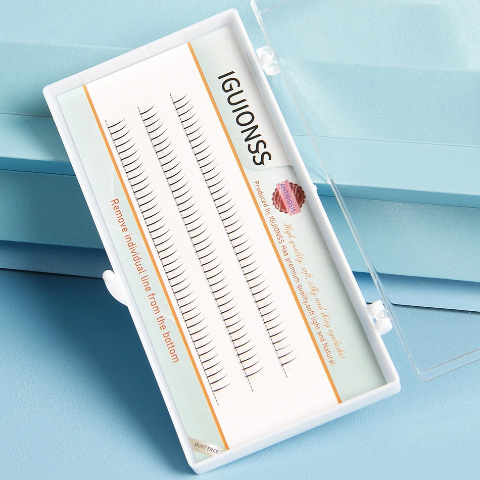 IGUIONSS A Shape Bottom Lower Lash (5-6mm) Natural Individual False Eyelash Extension Soft Handmade Bottom Lashes Clusters