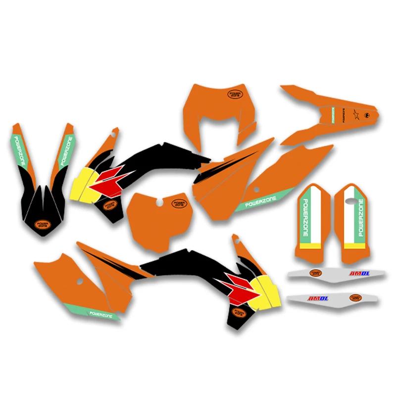 Zestaw naklejek graficznych Full Graphics do KTM 125 250 300 350 450 500 SX SXF 2013-2015 EXC EXCF XCW XCF 2014-2016 — 2