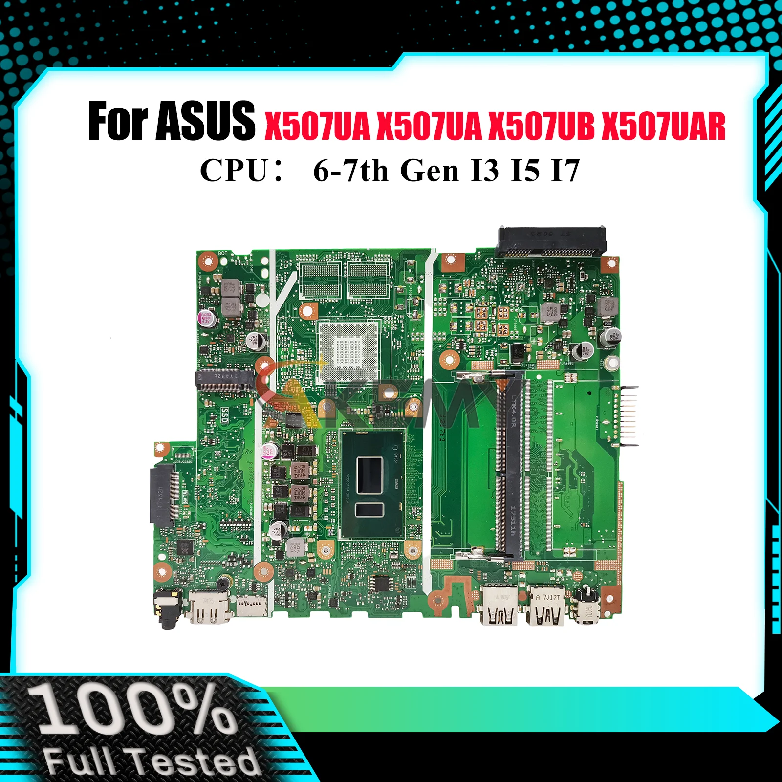 

X507UA Laptop Motherboard For ASUS X507U X507UBR X507UB X507UAR X507UFR A507U X507UF F507U Y5000U X507UA Mainboard I3 I5 I7 CPU