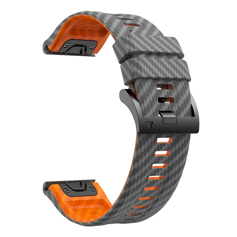 QuickFit 22mm 26mm siliconen band met carbon fiber textuur voor Garmin Fenix 8 Epix Pro Gen 2 47mm 51mm/Fenix 7X 6X 5X Plus horlogeband