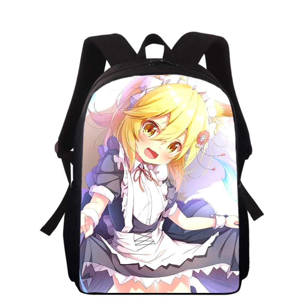 Mochila con estampado 3D de Anime the helpful fox senko san para niños, bolsas de escuela primaria para niños y niñas, mochila para estudiantes, bolsa para libros escolares, 15"