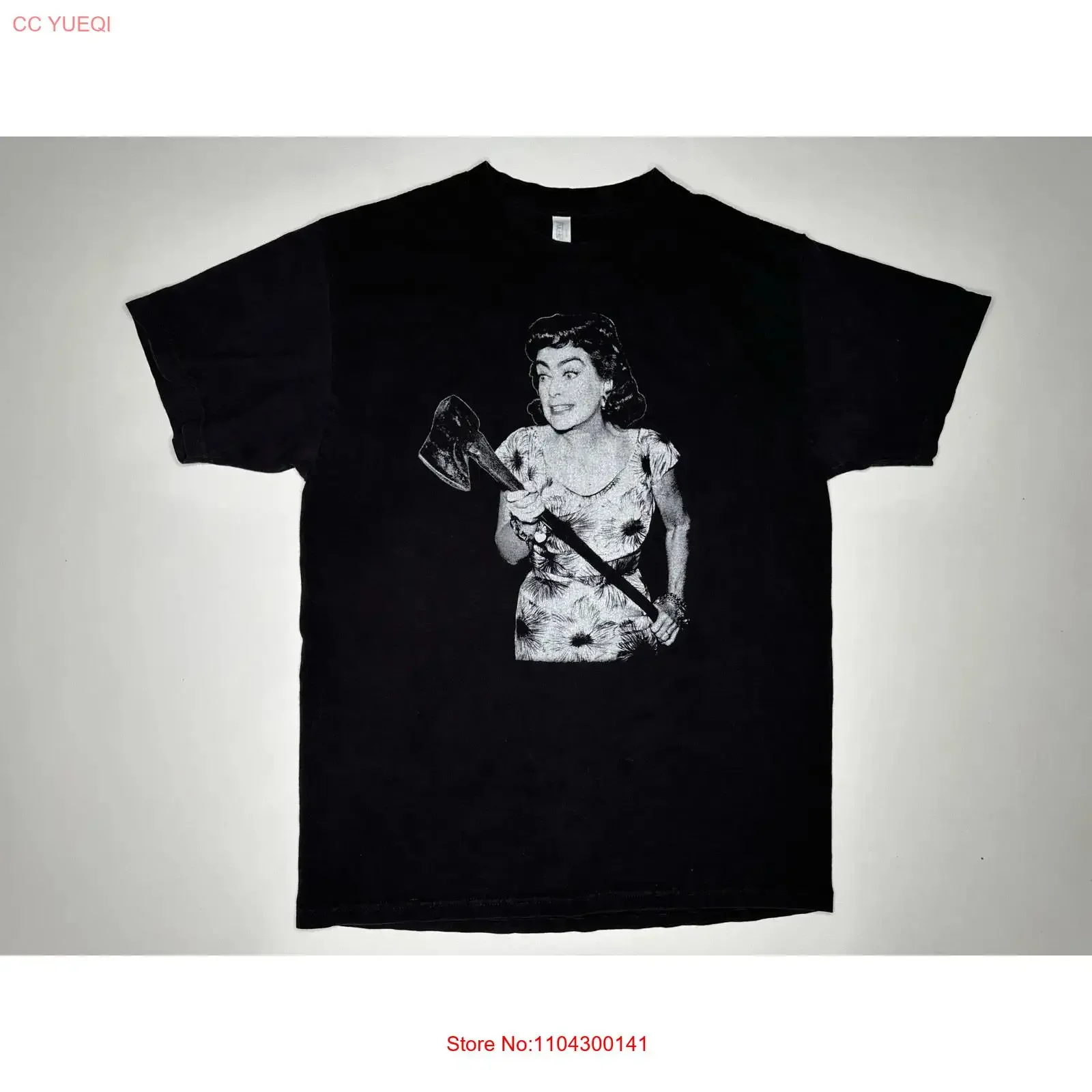 Joan Crawford Vintage Straight Jacket Axe T Shirt Black Day Care L vintage Washed Slightly Stylish fashion streetwear Unisex