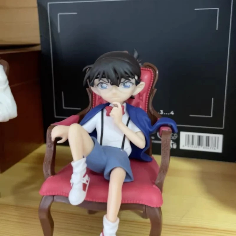 Original Detective Conan SEGA Haibara Ai Conan Edogawa Chair Sitting Figurine Anime Action Figure Ornament Toys for Aldult Gifts