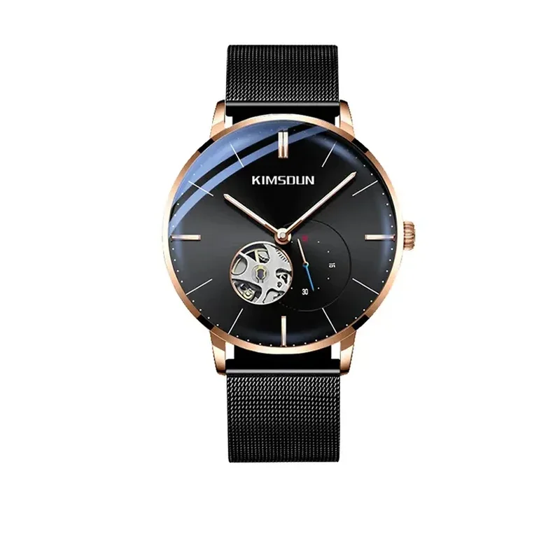 ساعة ميكانيكية جديدة للرجال بسيطة وعصرية وأنيقة وساعات يد ميكانيكية للرجال #6
