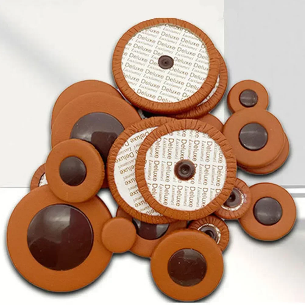 25 PCS Eb High Quality For Alto Sax Leather Pads 14 Sizes E-flat Replacement Midrange Saxophone Hole Pad Accessories Brown