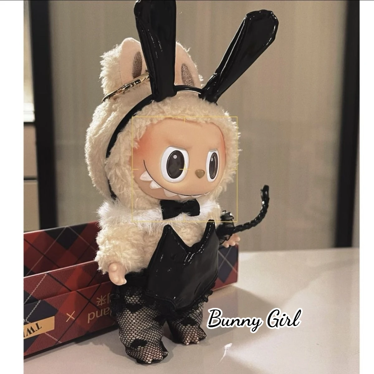 

For 17cm Labubu Clothing Sexy Bunny Girl Bunny Headband Strapless Skirt Stockings Leather Whip Labubu clothes Doll Accessories