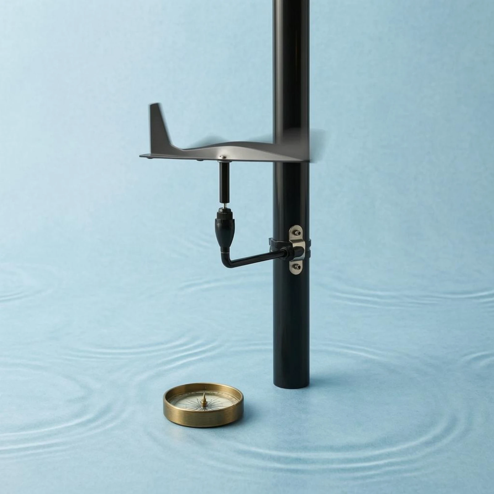 

Sailboat Wind Vane Long Arm Mast Wind Vane Marine Hardware Rigid Black
