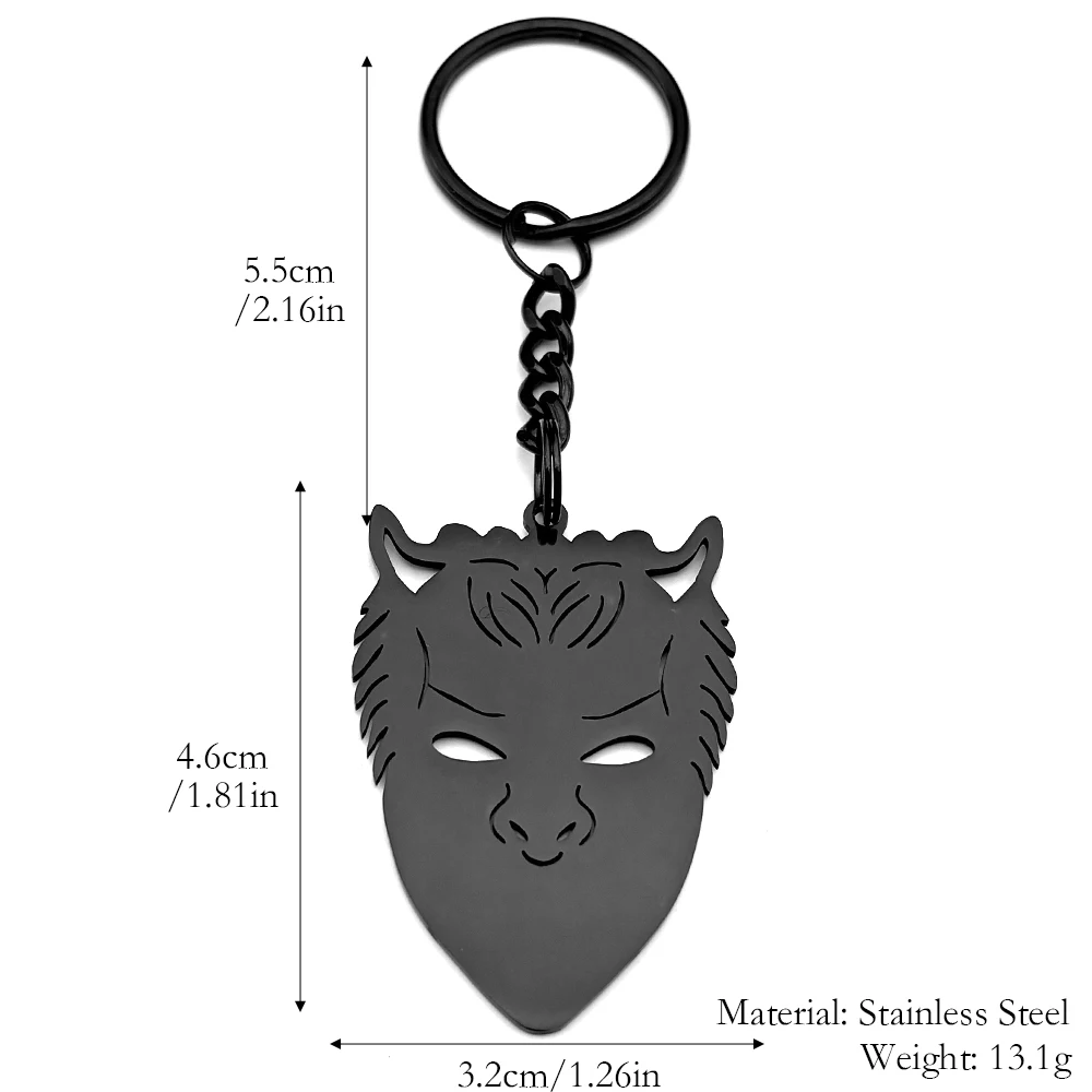 شبح قبل الميلاد مجهول الفولاذ المقاوم للصدأ كيرينغ للنساء الرجال الفولاذ المقاوم للصدأ الغول الفرقة البابا الفخري رمز مفتاح سلسلة مجوهرات هدية