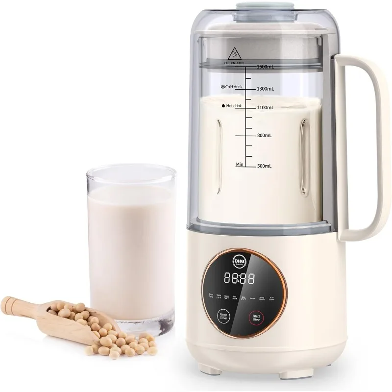 

Milk Maker Homemade Plant-Based Milk Coconut Milk & More,Multifunctional/12 Hours Timer/Auto-clean/Room Temp/Keep Warm/Boil