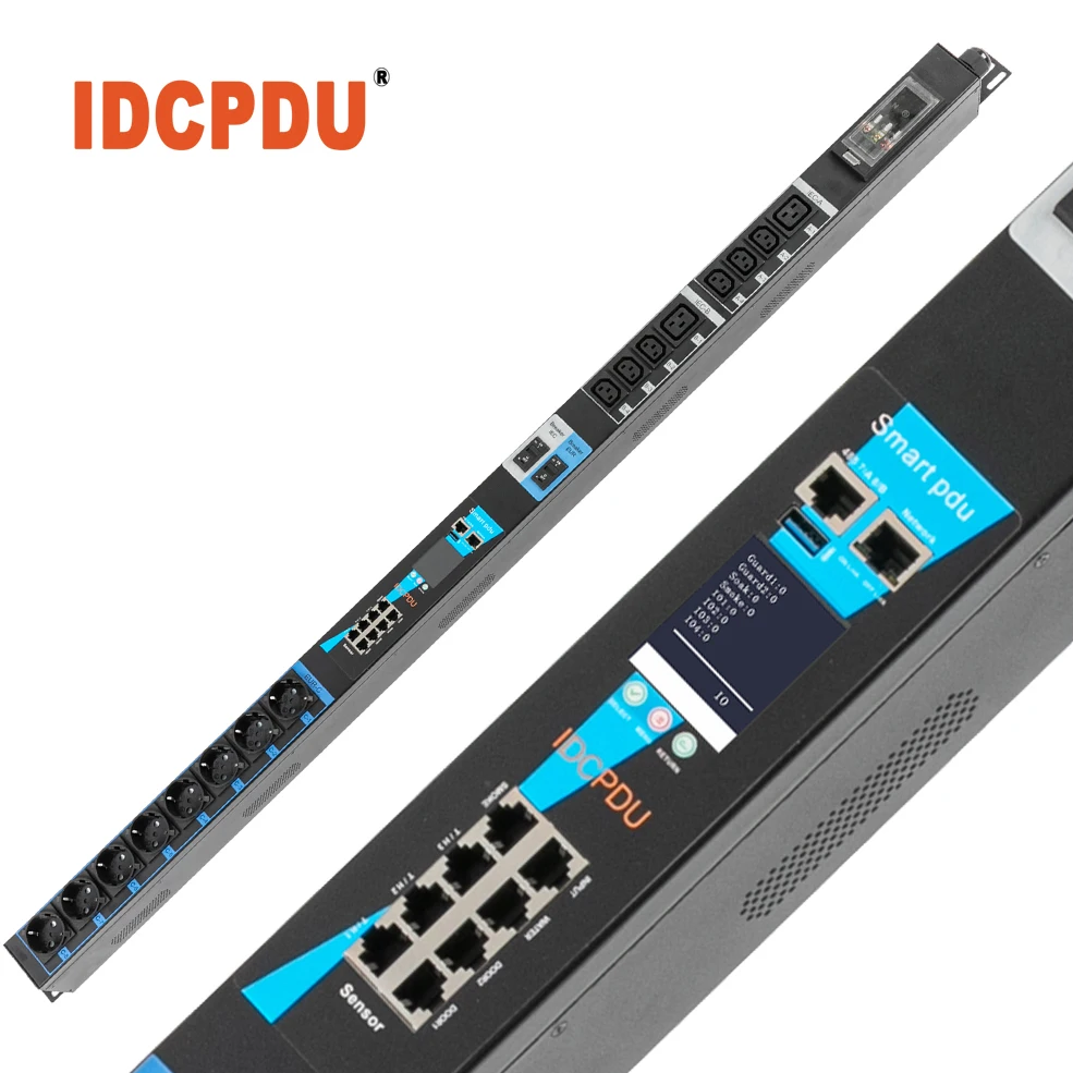 

IDCPDU Smart High Power Distribution Unit Intelligent with 32A and 63A Current Capacity Power Equipment IP PDU Sockets