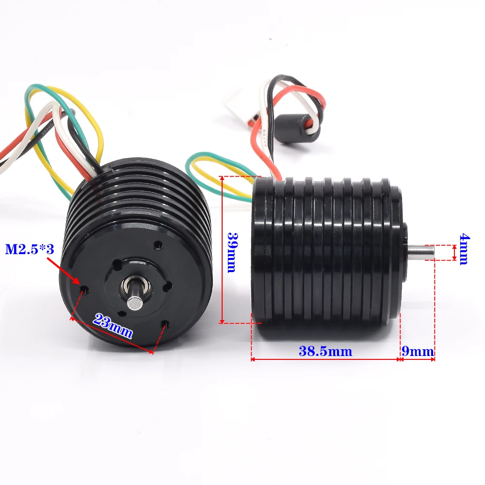 Micro 39mm 3-phase Inner Rotor Brushless Motor DC 12V-24V 40000RPM Neodymium Strong Magnetic High-speed Double Ball Bearing