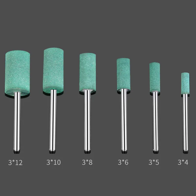 5/10Pcs 3mm Shank Rubber Mounted Point Grinding Head For Mould Polishing Rotary Power Tools Dia.4mm/5mm/6mm/8mm/10mm/12mm