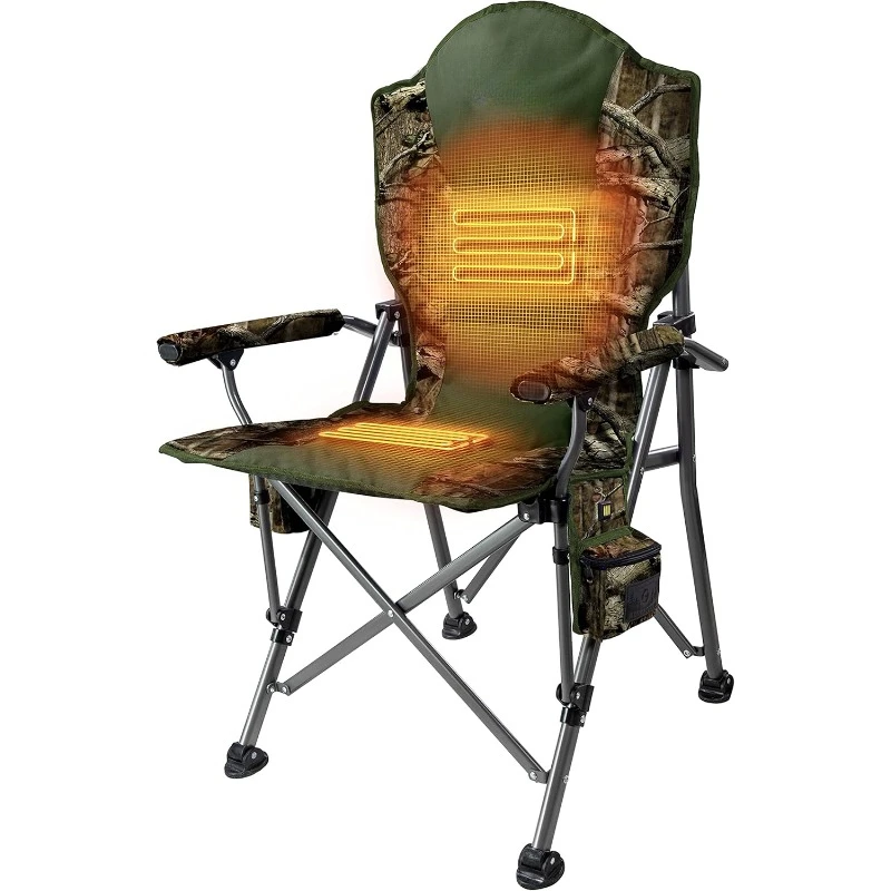 Terrain Portable Heated Camping Chair Outdoor Folding Chair Heated Filling Winter Camping Essential 3 Heat Settings