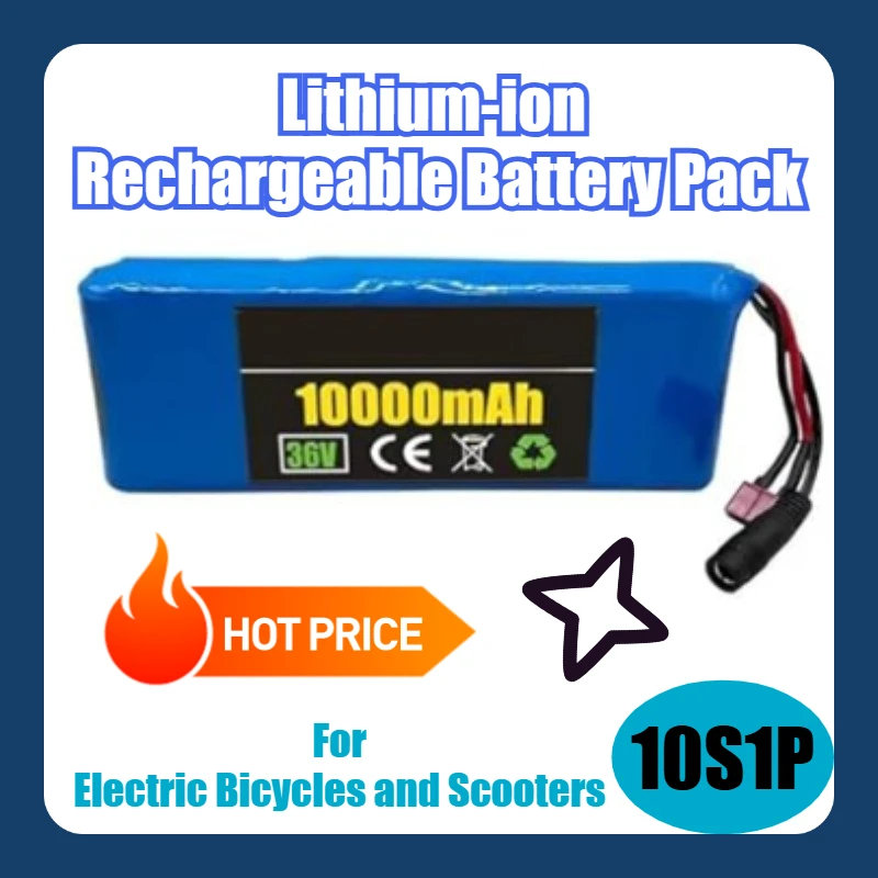 

10S1P 36V 10000mAh 18650 Lithium-ion Rechargeable Battery Pack,for Electric Bicycles and Scooters