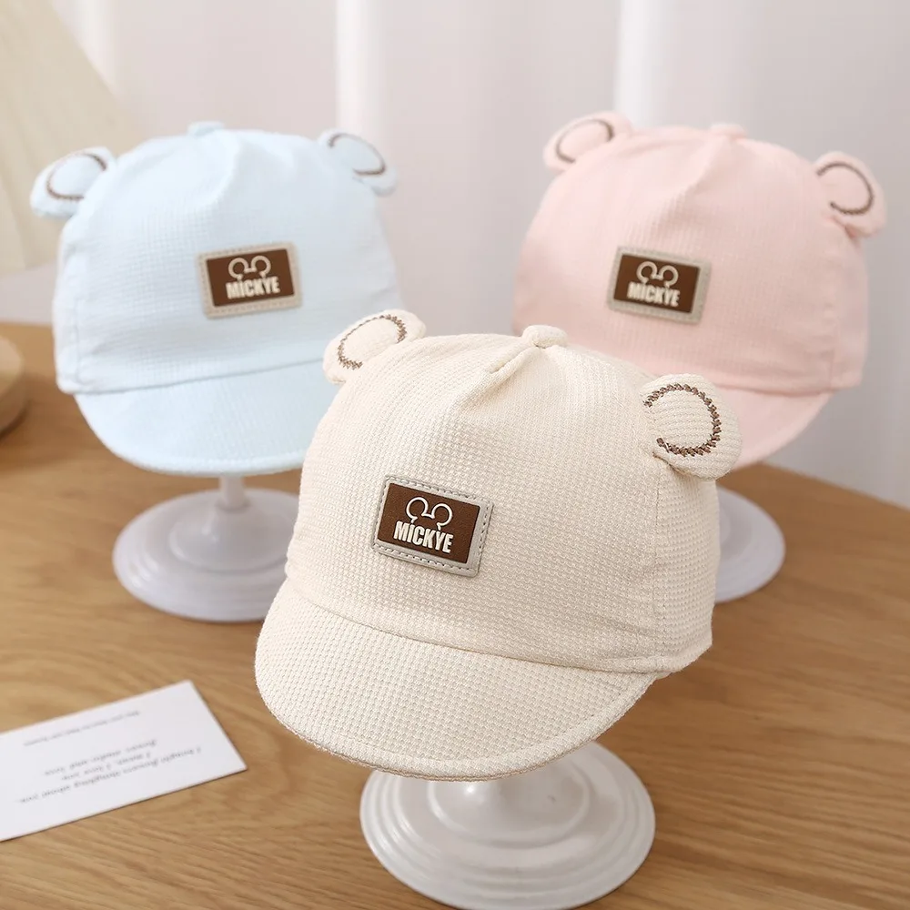 

New Cotton Baseball Hat Warm Embroidery Peaked Cap Adjustable Soft Brim Bonnet Newborn