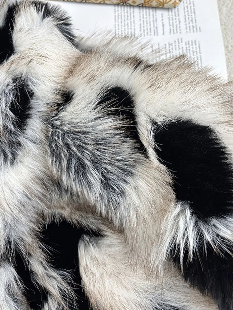 

Women's Fur Coat Lapel Panelled Oversized Winter Warm Jacket Autumn 2025 Female Long Sleeve Loose Short Tops Chic Lady Outerwear