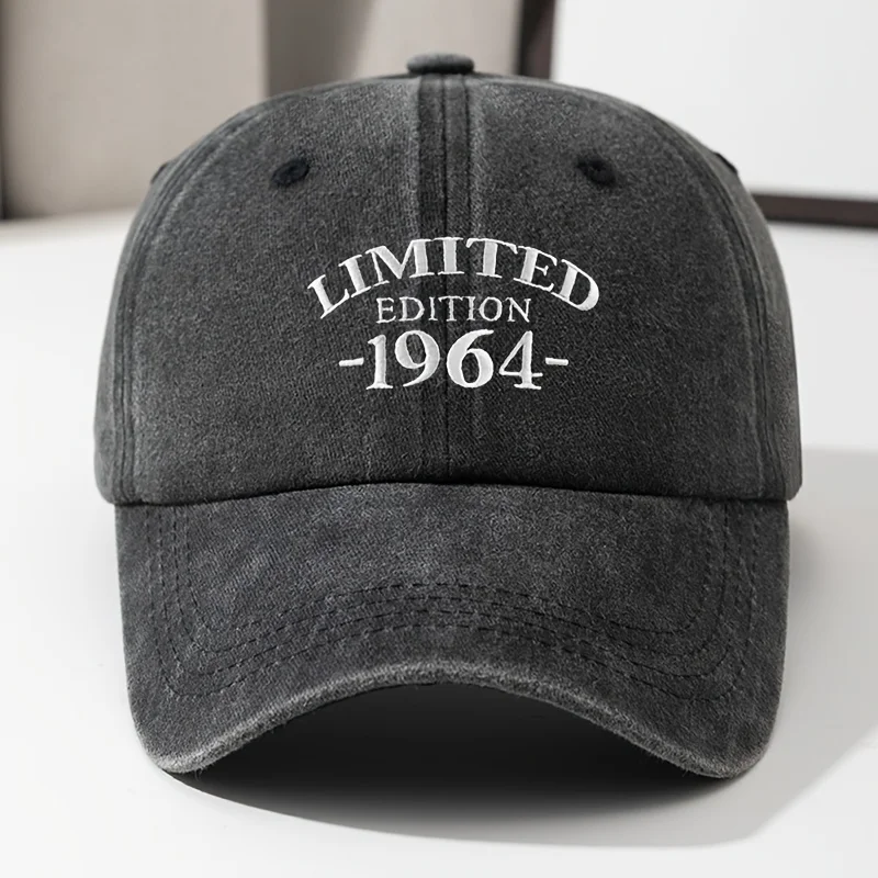

1pc LIMITED embroidered baseball cap, vintage washed distressed style hat, high-quality and comfortable unisex fishing hat, Outd