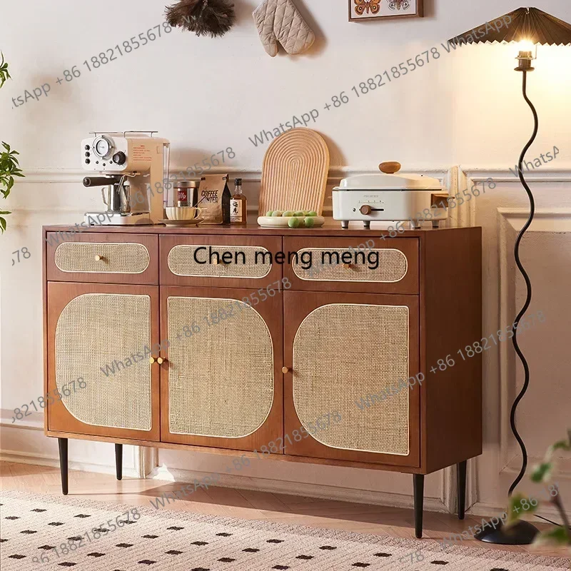 

K153 Rattan Solid Wood Sideboards Coffee Table Living Room Cabinet Display Drawer Storage Kitchen Cabinet Muebles De Cocina Furn