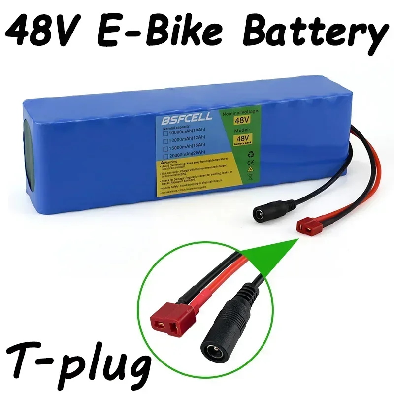 48V E-Bike Battery 10Ah/12Ah/15Ah/20Ah Li-ion Battery XT60/T-plug/Wire Connector ,48V Battery Pack With BMS