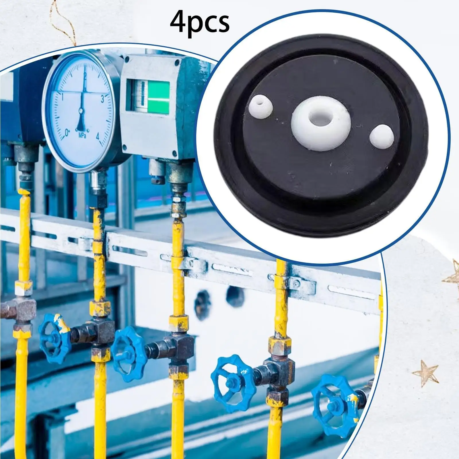 4x Diaphragm Washer Sealing Sheets Spare Parts Maintenance Repair Normal Seal Sealant for Water Supply Valve Solenoid Valves