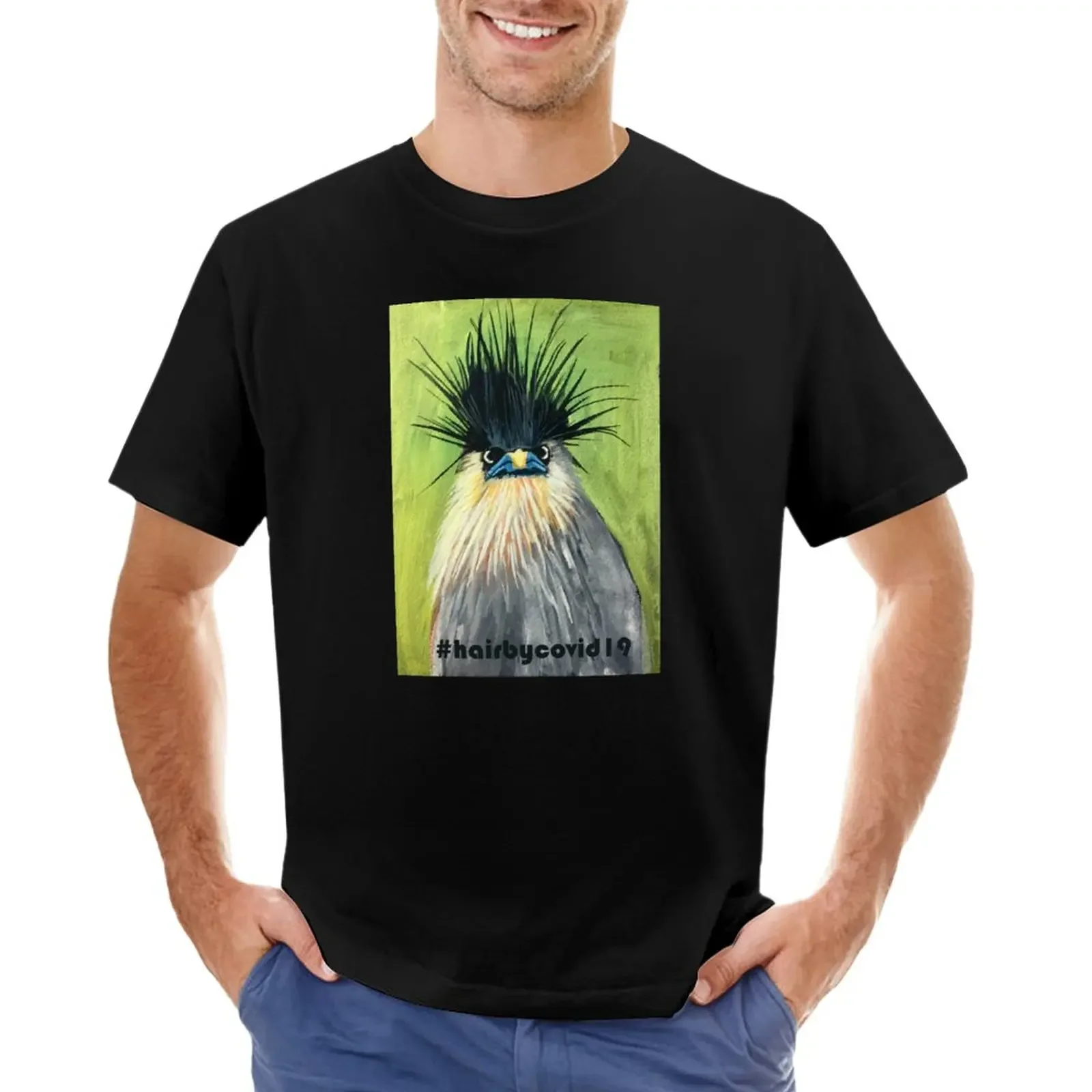 

This bird, A Brahminy Starling, showing off hair in the time of a pandemic. T-Shirt oversizeds Men's t-shirt