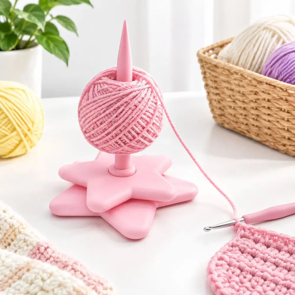 3D Printed Portable Wrist Yarn Holder Star Shaped Elevated Yarn Spinner Anti-slip Base Ball Dispenser Wool Ball Winder